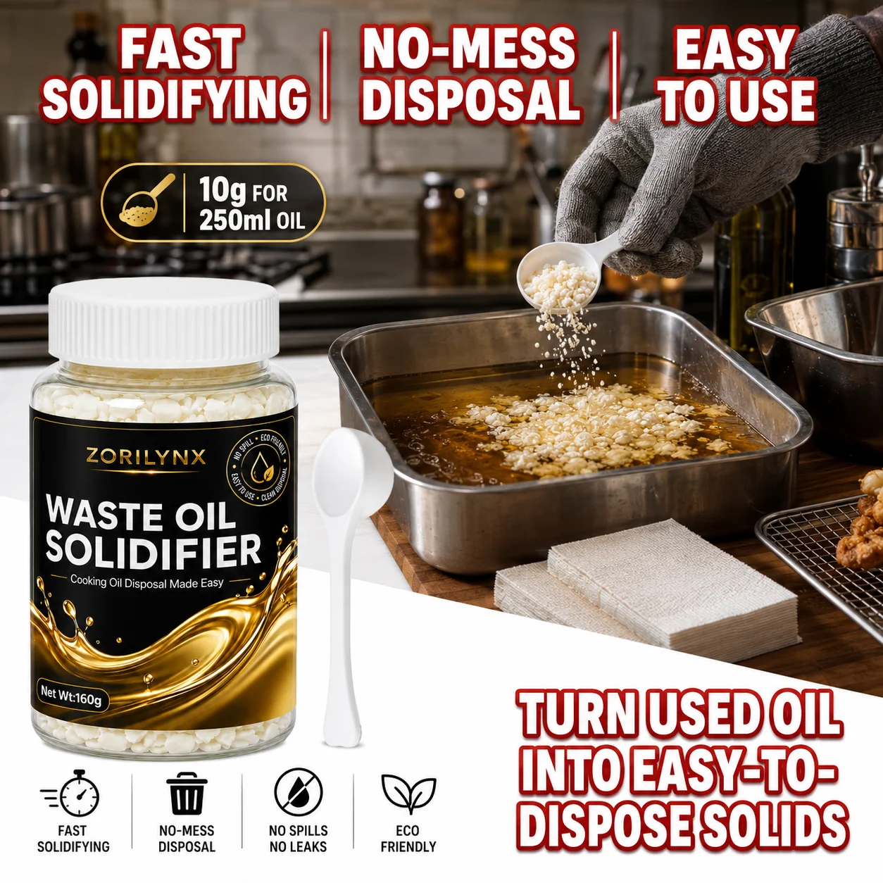 Super Fry Cooking Oil Solidifier Cooking Oil Solidifier Waste Oil Solidifier Kitchen Waste Oil Rapidly Solidify Waste Oil