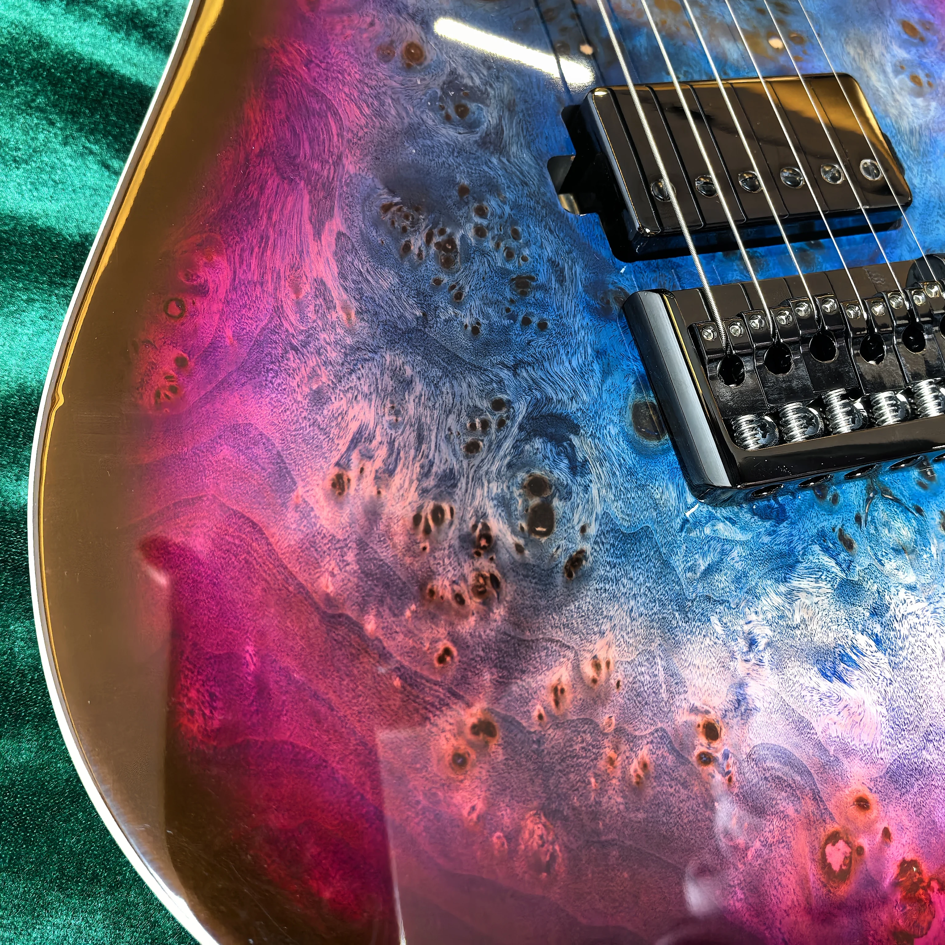 6-حبوب خشبية لحاء شجرة فريدة من نوعها، مزيج من اللون الأحمر والأزرق، تجعل ذلك أكثر جراعاً! السلسلة ملولبة خلف! #3