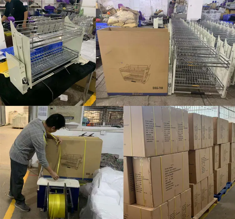 خزانة المطبخ، سلة سحب للأسفل، سلة سحب للخارج، خزانة رفع، سلة أسلاك الفولاذ المقاوم للصدأ #6