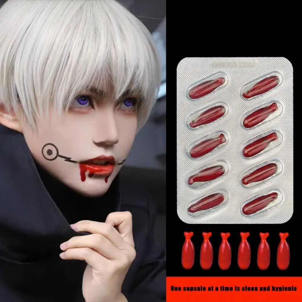 Atmosfera festosa Plasma finto facile da pulire Pillole di sangue finte sicure non tossiche Scherzo Puntelli di Halloween Plasma commestibile Cosplay