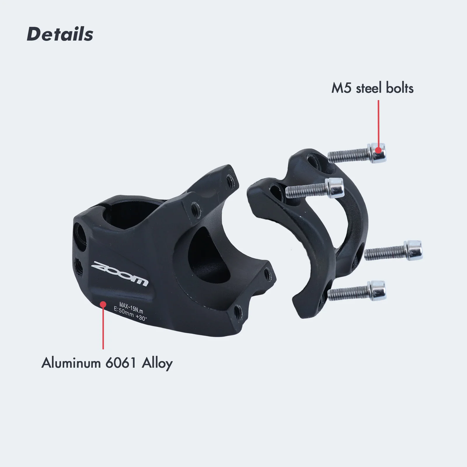 はむ Zoom Bike Stem MTB Downhill 30 Degree Cross Country DH FR XC BMX