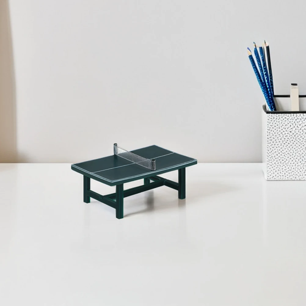 

2 Set Miniature Table Tennis Dollhouse Accessories 1:12 Scale Lightweight Compact Design Realistic Detailing Sports Decoration