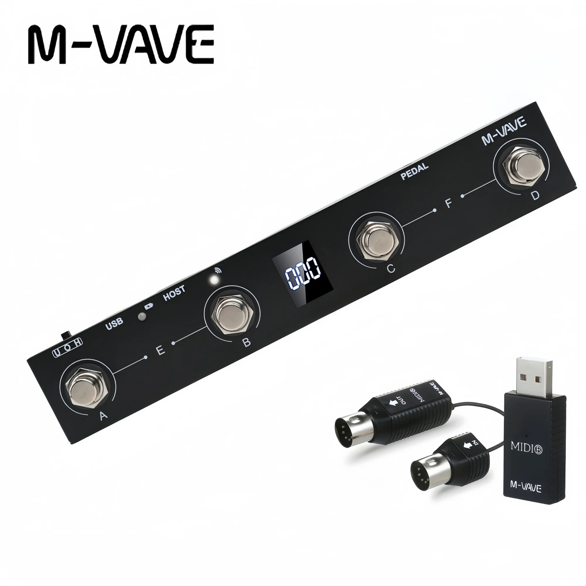 m-vave-chocolate-plus-ms1-bundle-bluetooth-midi-controller-wireless-adapter-4-stomps-usb-host-wide-compatibility-for-studio