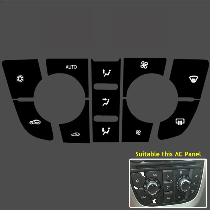 Calcomanías decorativas para coche Opel Astra J / Buick Regal, botón de Control A/C, botón de Radio, reparación