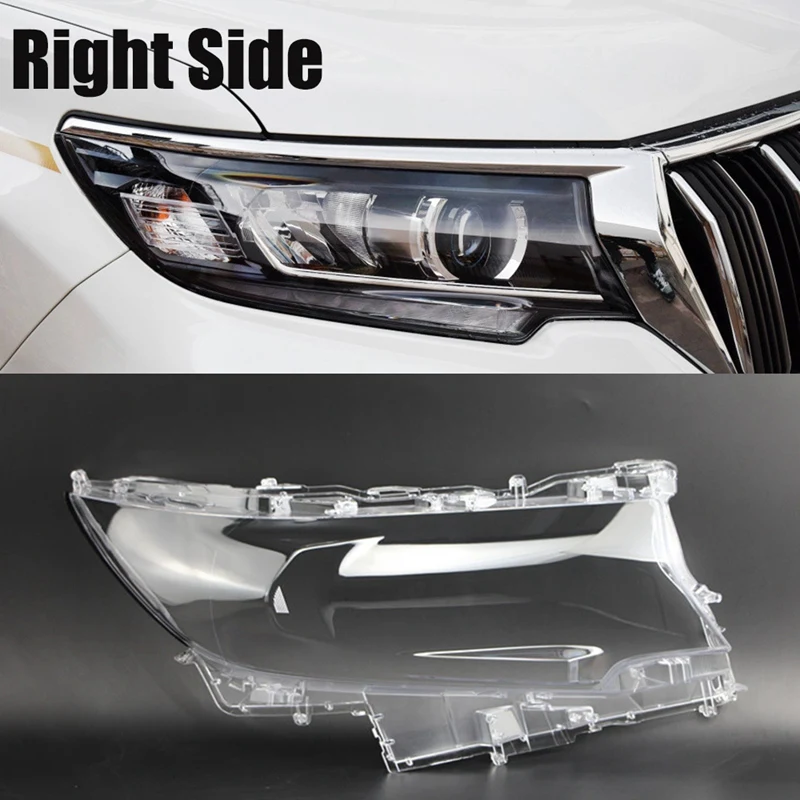 Für Toyota Prado 2017 2018 2019 Seite Auto Scheinwerfer Abdeckung Scheinwerfer Lampe transparente Lampen schirm Shell Linse Glas