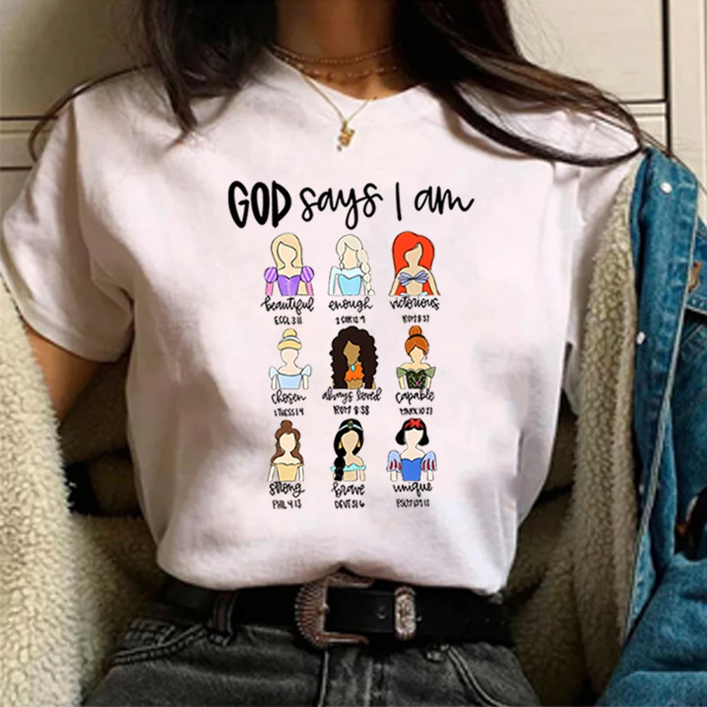 God Says That I Am Princess T Shirts Princess Squad T-Shirt Aesthetic Faith Shirts Bible Verse Tee Christian Tops Women Clothes