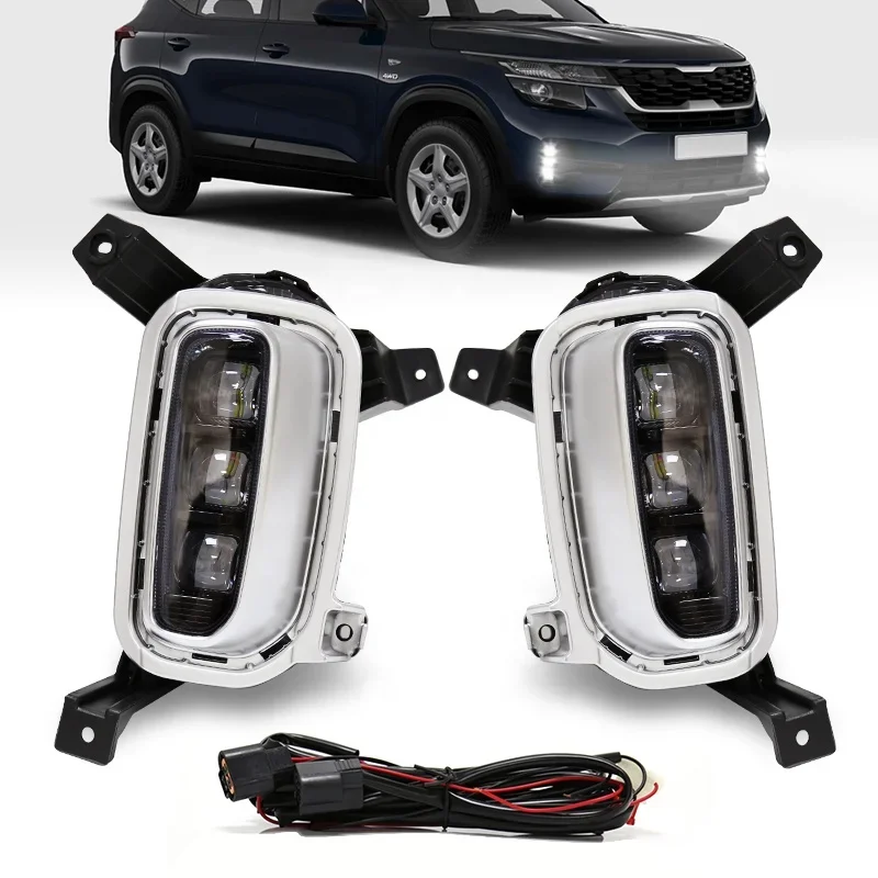 Auto part LED Light Bumper Driving Daytime Running Lamp DRL For Kia Seltos 2019 2020 2021 Korea Style