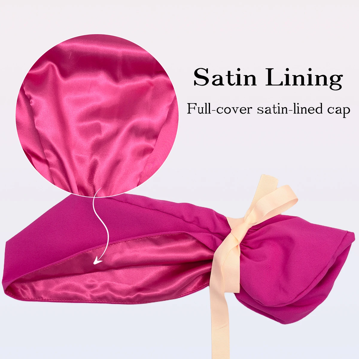 Ponytail Working Caps with Satin Lining for Women TOOTH Pet Doctor Nurse Scrubs Hat Stretch Long Hairs Nursing Caps C-TL-02