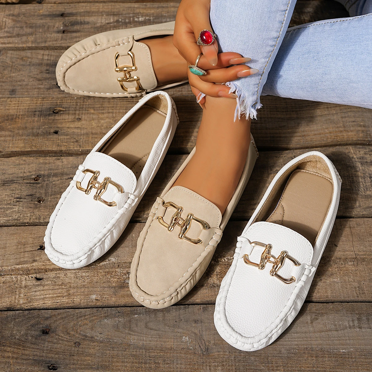 

Women Flats Shoes Casual Slip on Spring Autumn New Fashion Sneakers Shallow Round Toe Solid Soft Sole Loafers Zapatos De Mujer