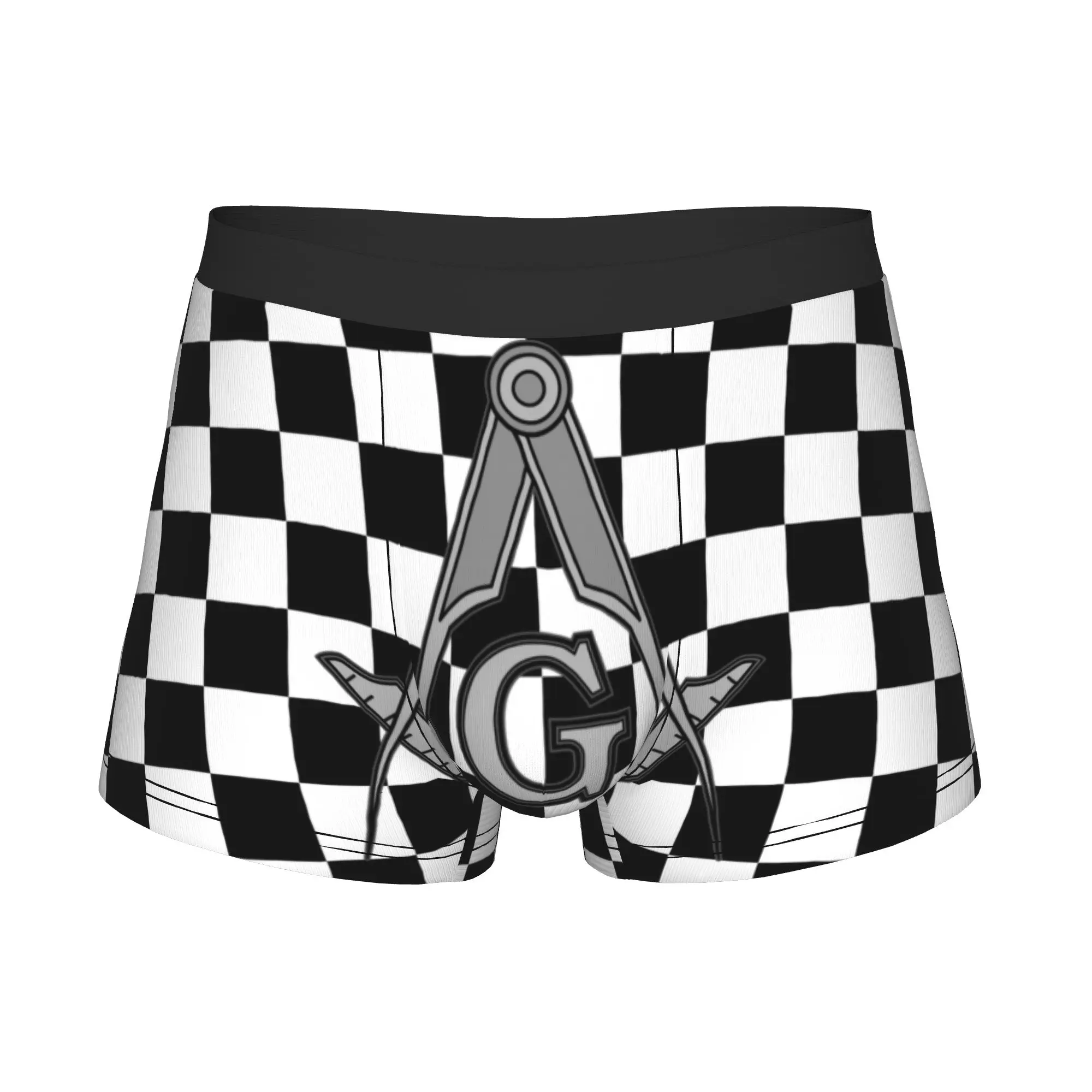Freemason Square And Compass Masonic Boxer Shorts For Men 3D Printed Mason Underwear Panties Briefs Soft Underpants