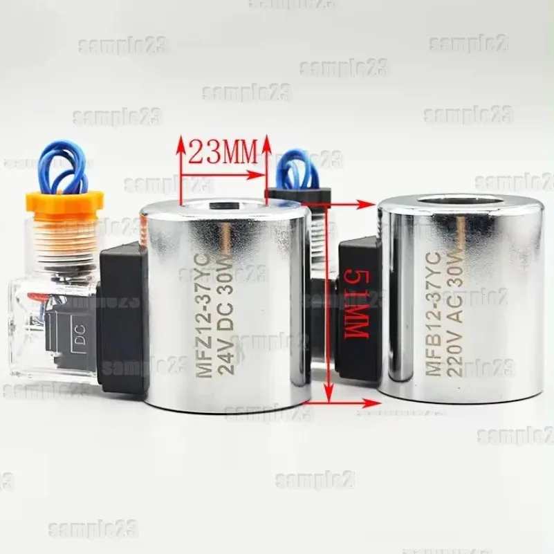 1PC New MFZ12-37 MFB12-37YC Full-Copper Hydraulic Solenoid Valve Coil 23mm Bore 51mm Height  220V/110V/24V/12V/72V/48V/60V