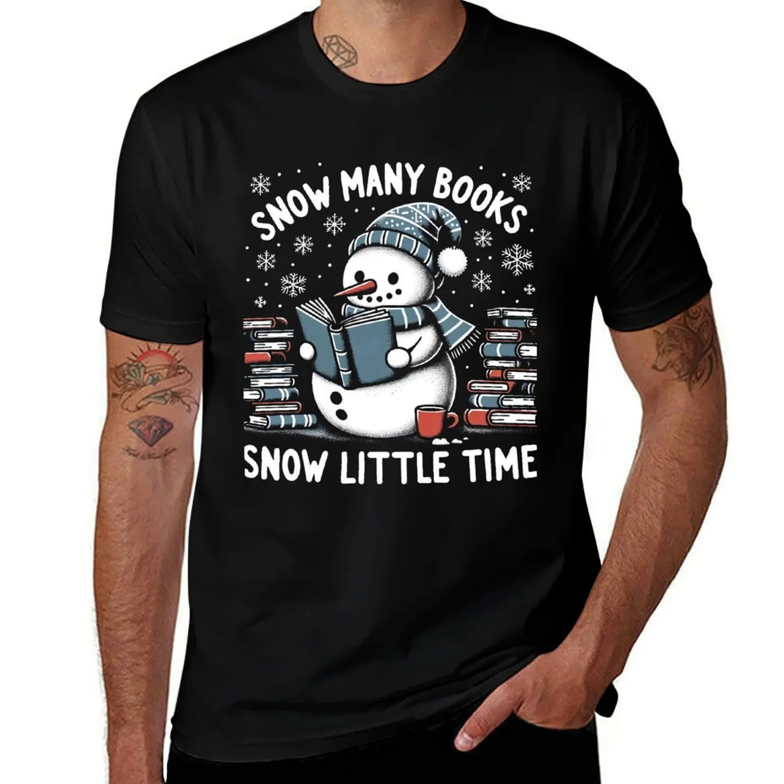 

Reading Snowman So Many Books Funny Christmas Men Women Kids T-Shirt cotton man t-shirts plain T-shirts for men cotton