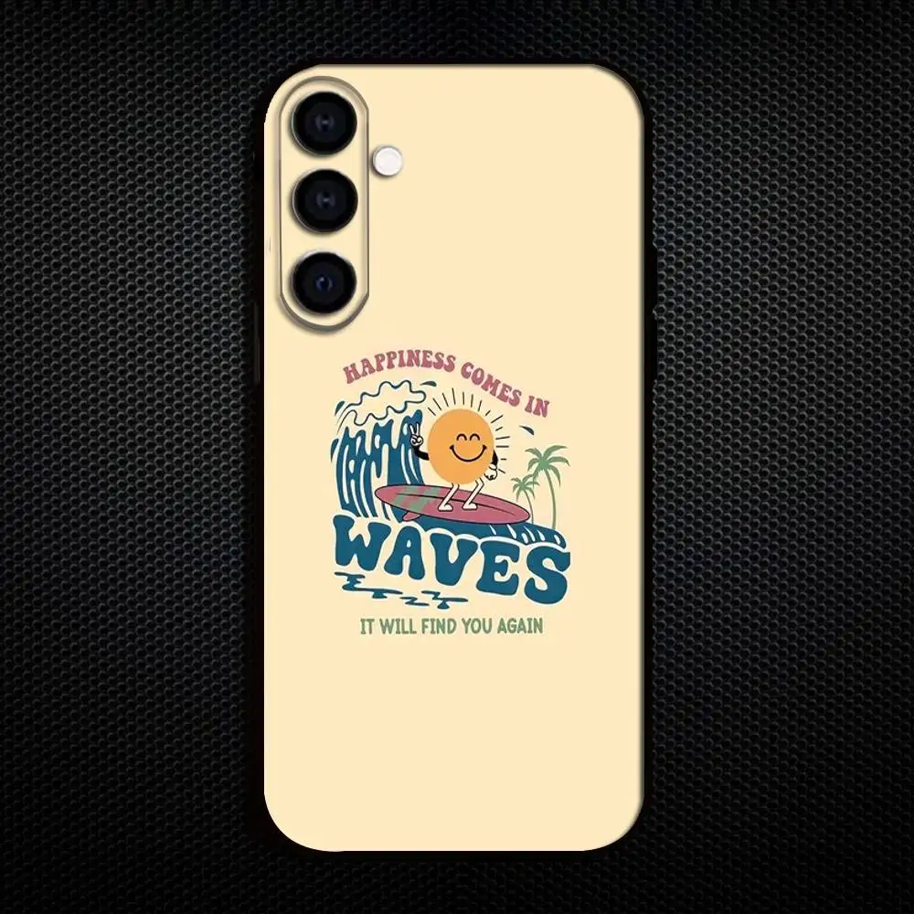 Sommer Strand Logo Handyhülle für Samsung Galaxy A73, A72, A71, A70, A53, A52, A51, andere weiche schwarze Abdeckung