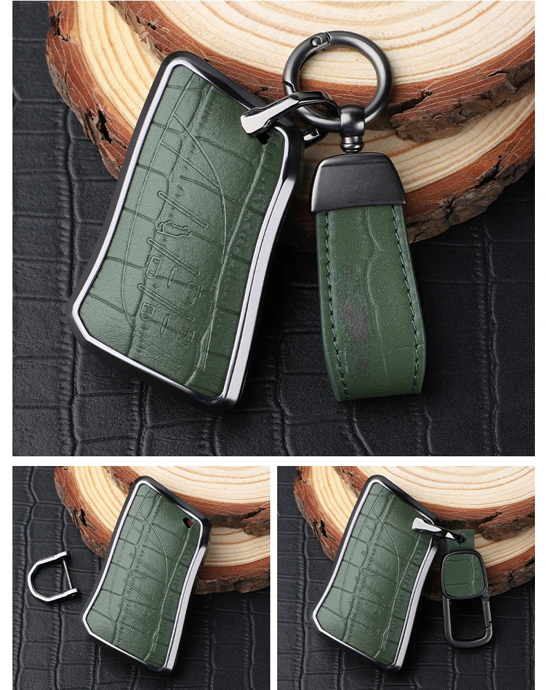 For Lexus 2023 LM350h LM500H Aluminium Alloy + Leather Car Remote Key Case Cover Special High-end Car Leather