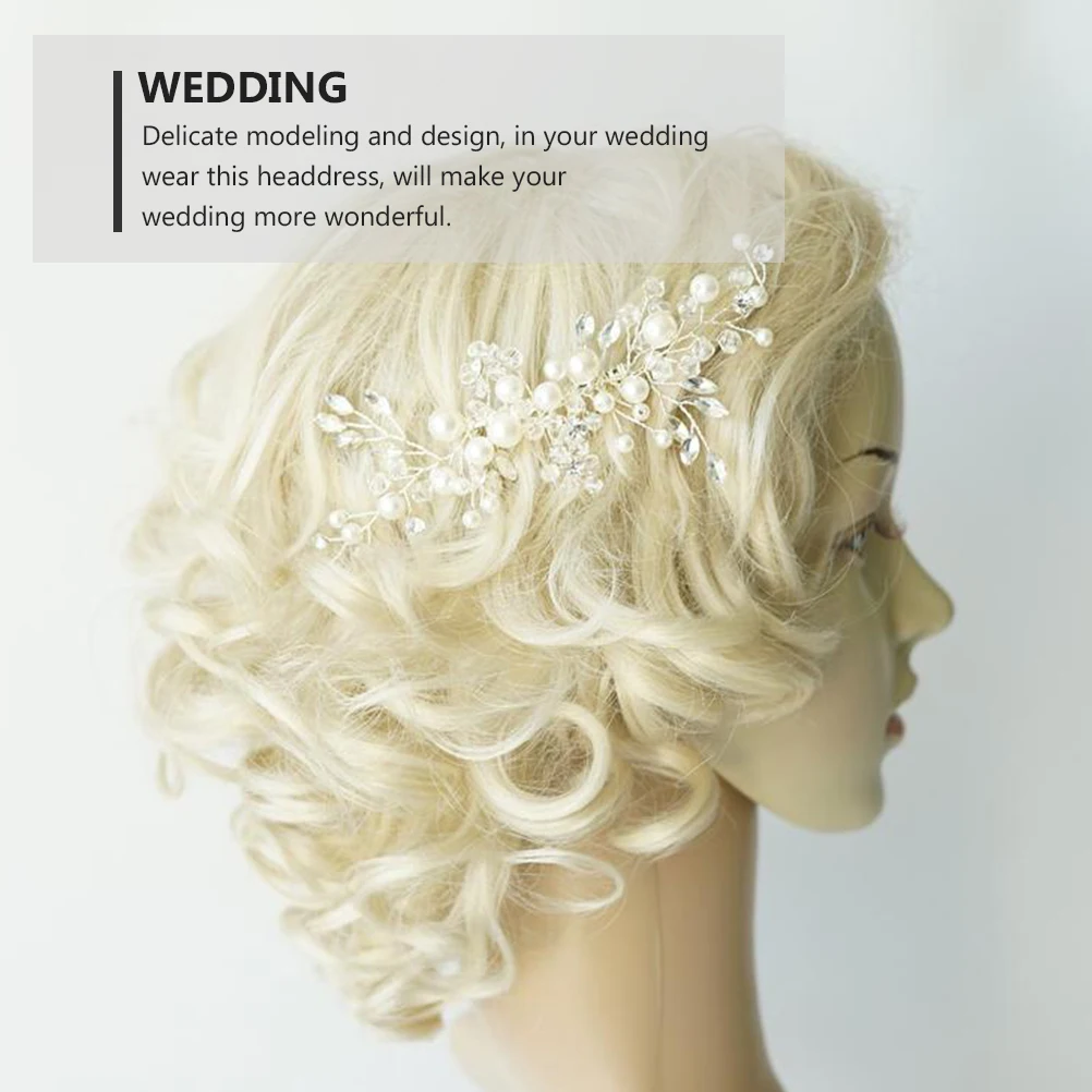 

1 pc Comb Women Wedding Piece Bridal Hair Comb Bridal Headdress Alloy Elegant Lightweight Non Slip Hair Decor
