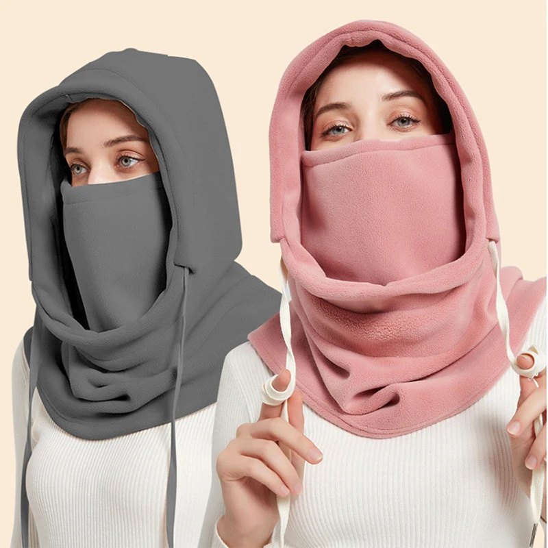 Nova moda quente boné de inverno das mulheres dos homens chapéu à prova dwaterproof água térmica polar velo balaclava chapéu com capuz pescoço mais quente caminhada ciclismo boné