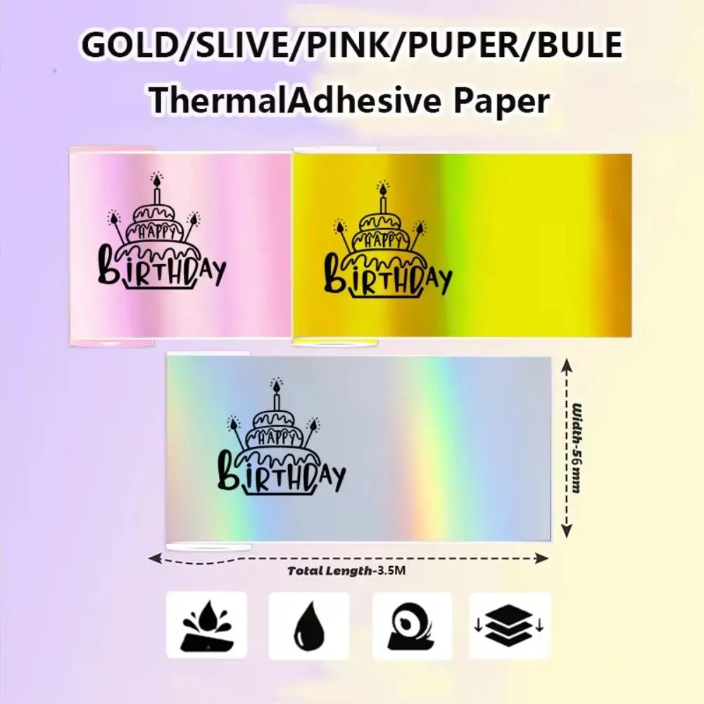 Papel Térmico de Color HD, Colores Vibrantes, Acabado Suave Premium, Papel Térmico Holográfico Brillante, Colores Duraderos
