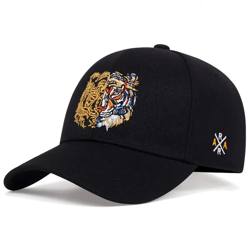 Unisex Animal Tiger Embroidery Baseball Caps Spring and Summer Outdoor Adjustable Casual Hats Sunscreen Hat