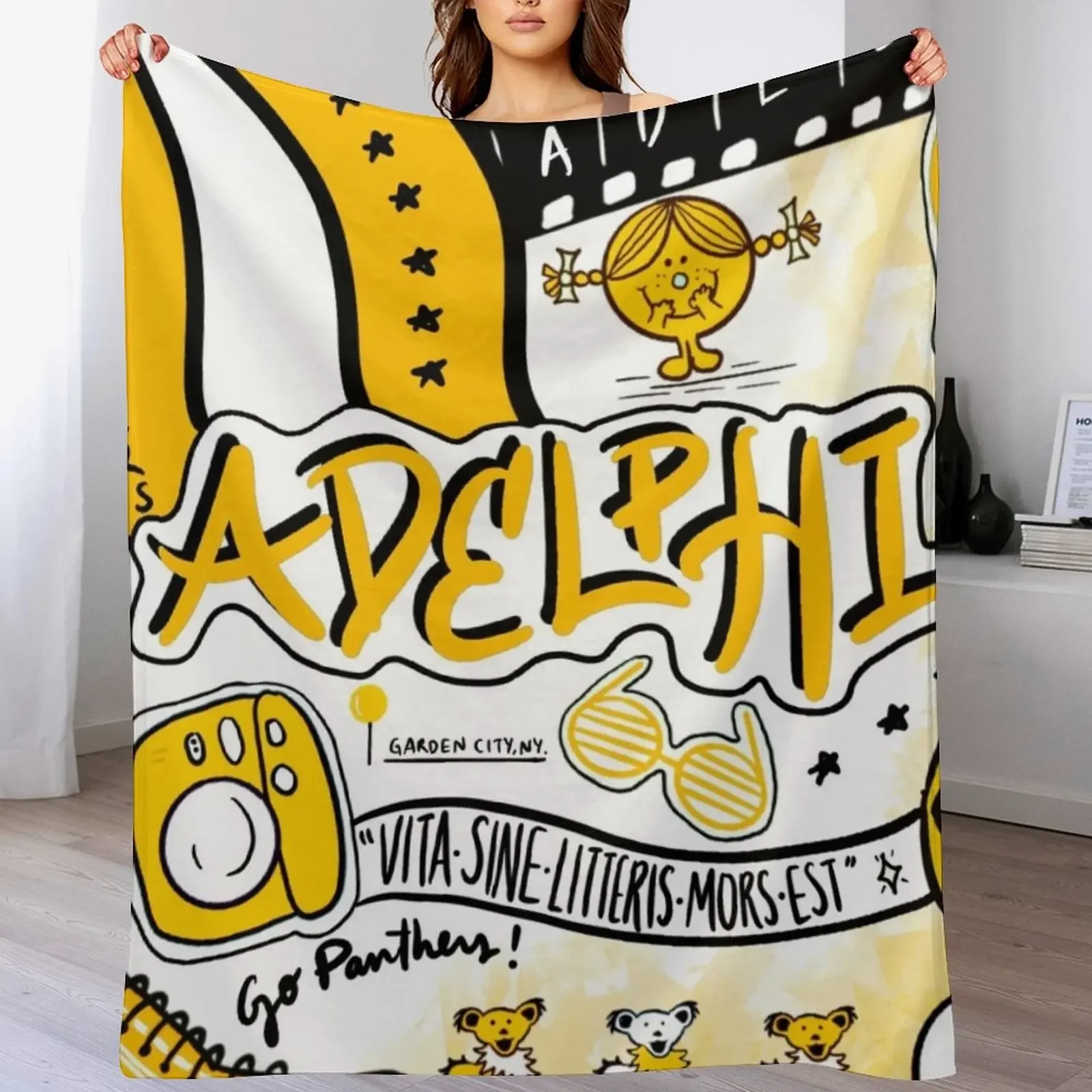 

Adelphi U Throw Blanket Thin Plaid on the sofa Tourist Bed linens Blankets