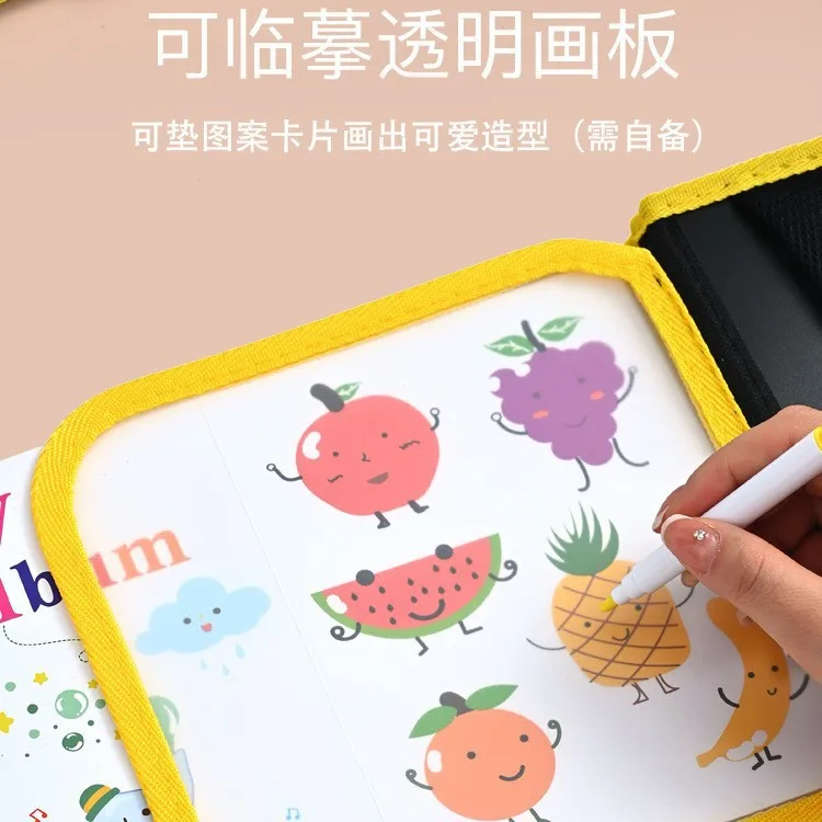Children's Graffiti Drawing Board, Portable Erasable Writing Drawing Book, Puzzle Cartoon Water Powder Pen Drawing Album