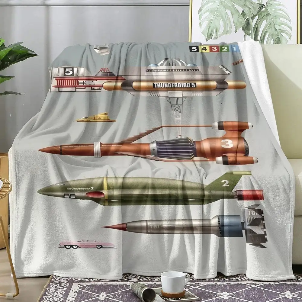 TV T-thunderbirds Throw Soft Flannel Throw Summer Blanket Lightweight Cozy Nap Blanket for Sofa Bed Travel