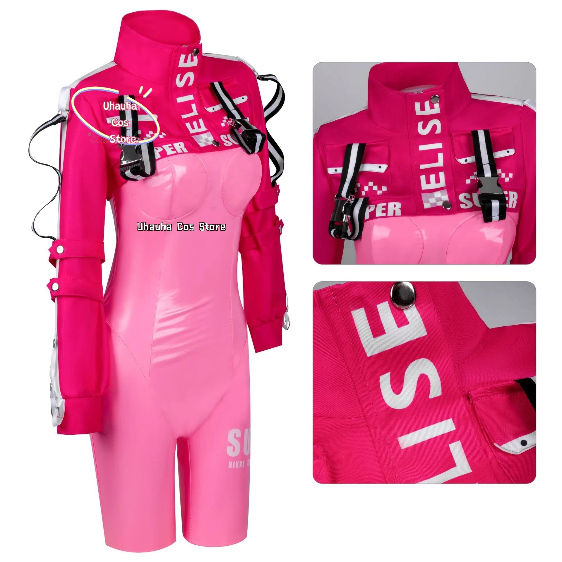 Game Nikki Alice Cosplay Costume Bodysuit Wig Coat Latex Suit Headwear Full Set Halloweent Suit For Women Girls Carnival Party