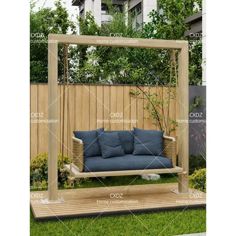 Outdoor Garden Balcony Double Swing Chair Hanging Hammock for Courtyard Villa Household Use