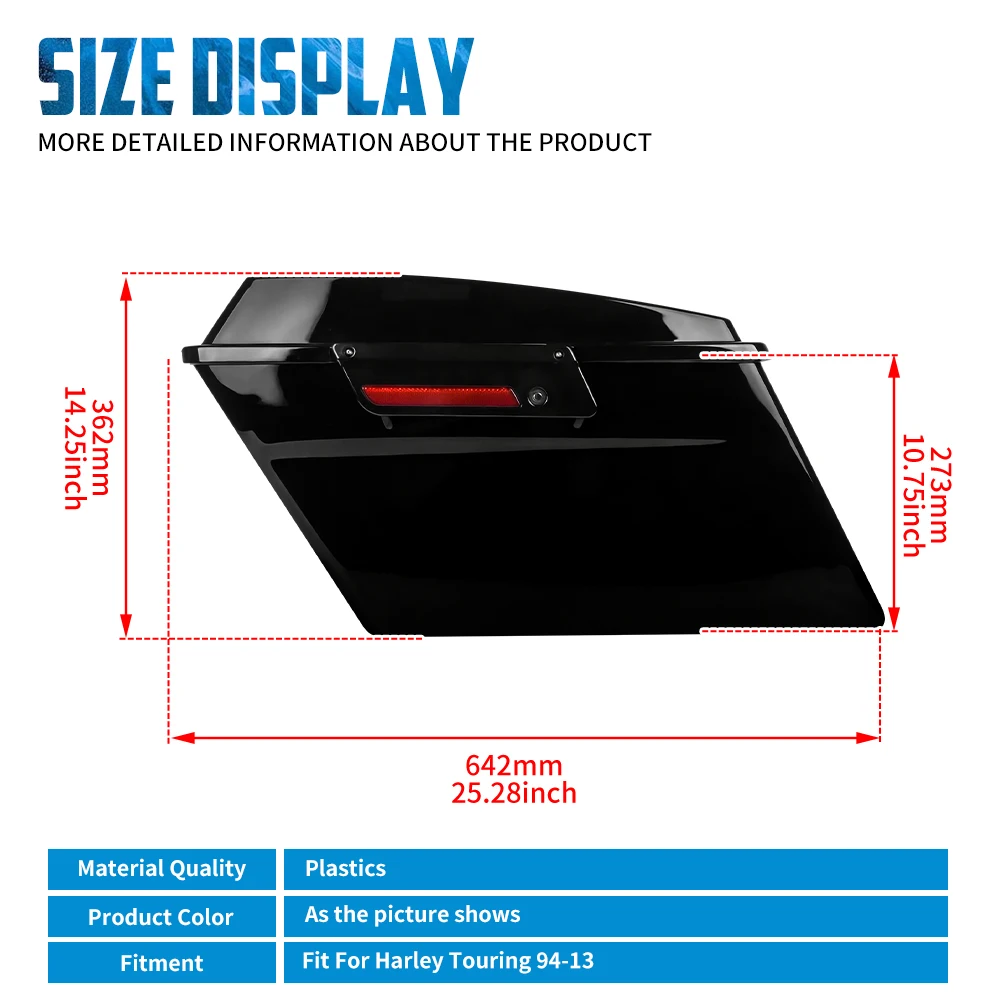 Motorcycle Saddlebag Hard Saddle Bags For Harley Touring 1994-2013 Road King Street Road Electra Glide Ultra Classic Luggage Box view 5