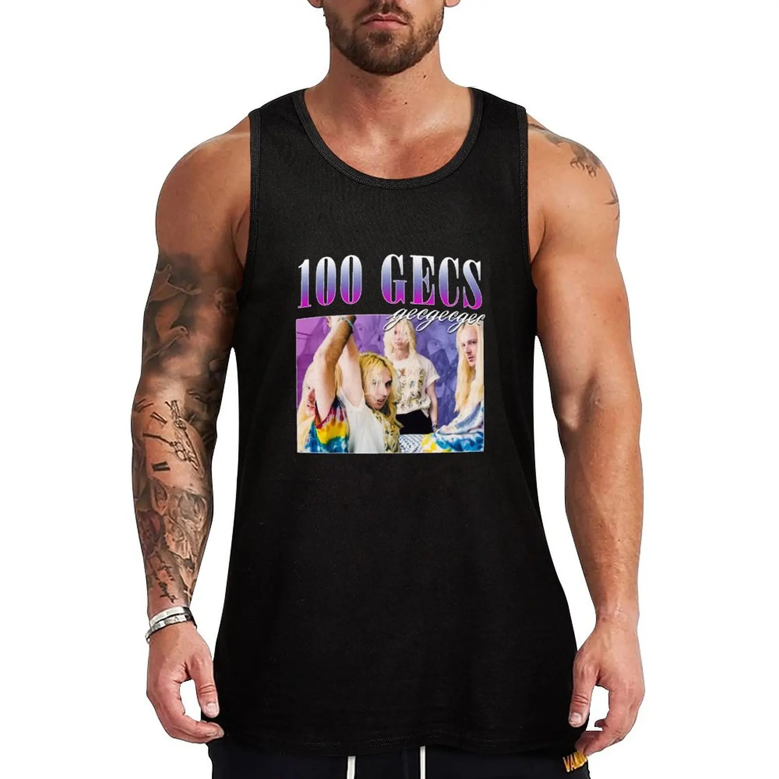 

100 GECS 90'S RETRO STYLE TEE Tank Top sleeveless shirt man gym sleeveless gym shirts male