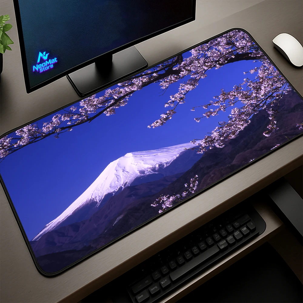 

Xxl Sakura Mouse Pad Desk Accessories Office Blue Desk Mat Cherry Blossoms Mousepad Aesthetic Japanese Pc Decoration Landscapes