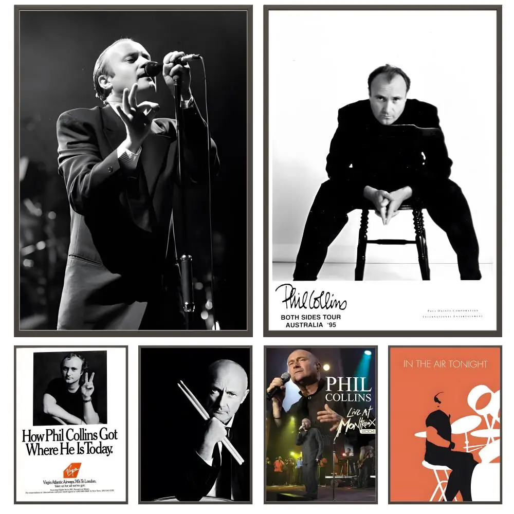 Álbum de cantante p-Phil Collins, póster versátil HD impermeable, arte de pared, decoración autoadhesiva para cualquier espacio, regalo Ideal