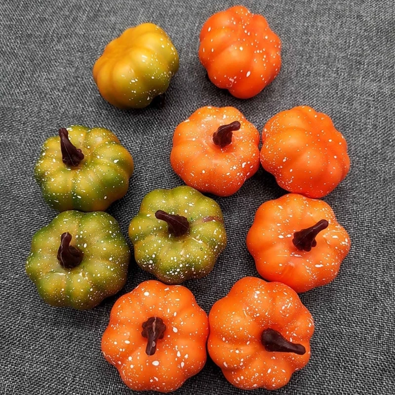 12pcs Artificial Pumpkin Simulation Foam Pumpkin Realistic Vegetable for Kitchen Parties Decorations Photography Props