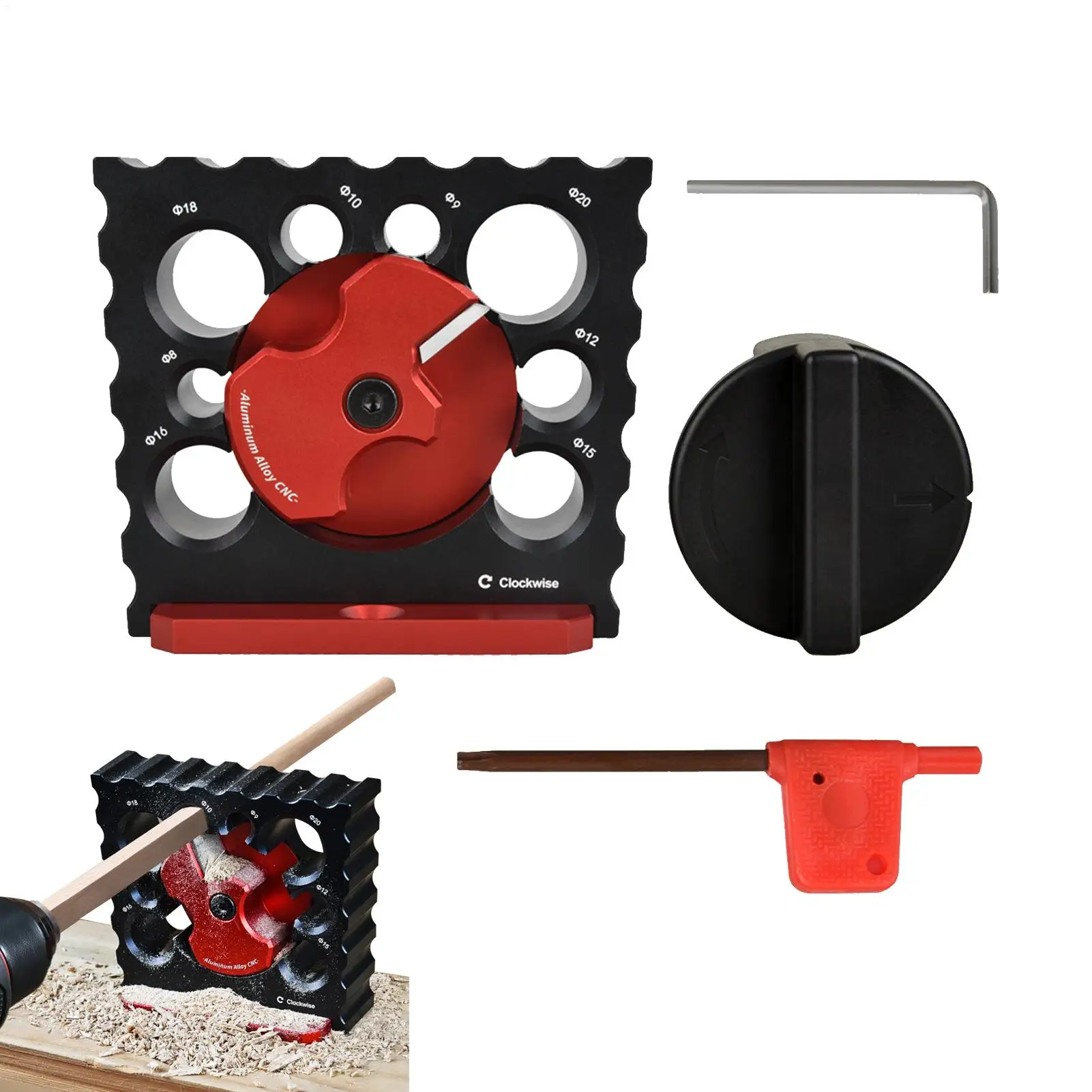 صانع وتد سبائك الألومنيوم أداة النجارة الخشب جولة قضيب أداة مساعدة لتصنيع الأثاث البناء #1