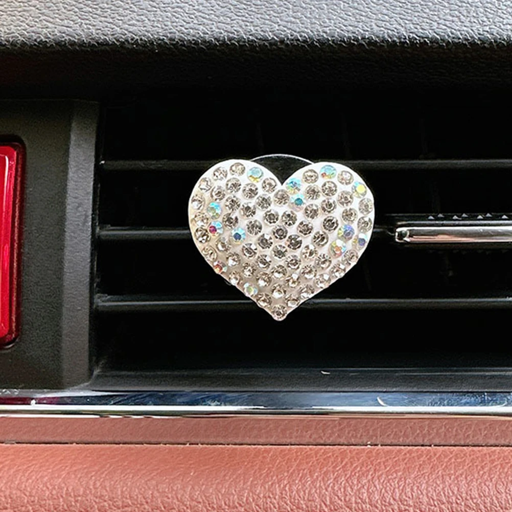 

2 Pcs Heart Shaped Car Air Vent Clips White Accessories Aroma Diffuser Dashboard Decorations For Women