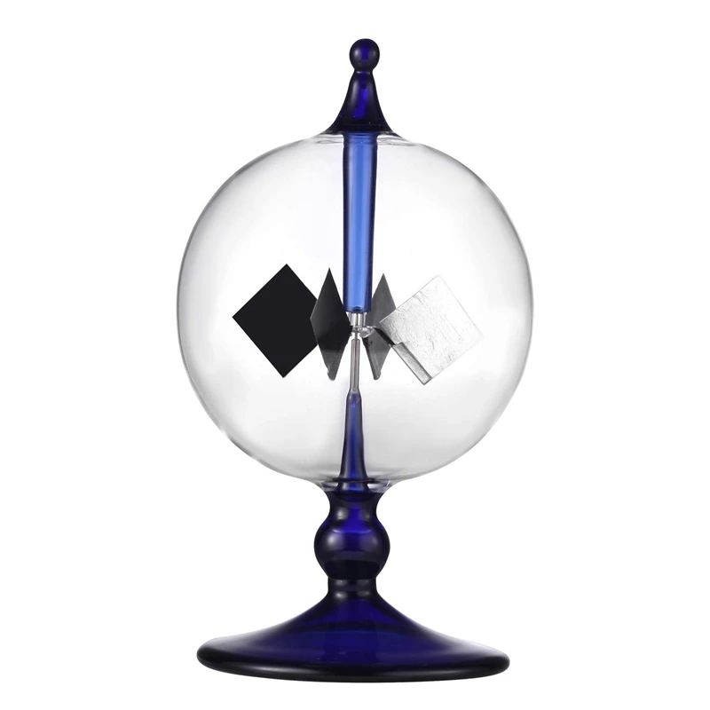 Biru Tenaga Surya Radiometer Energi Sinar Matahari Crookes Berputar Baling-Baling Kincir Angin Hadiah Dekorasi Meja Rumah