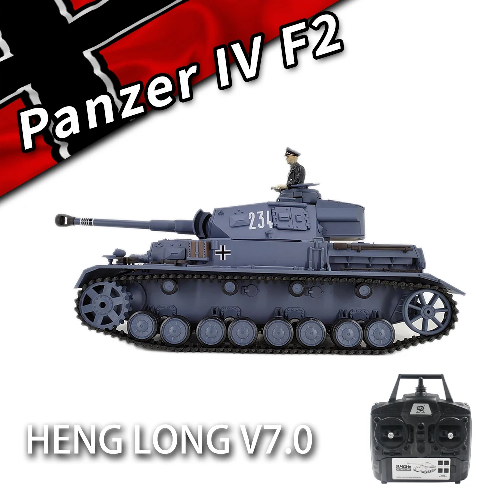 Henglong RC Toys 1/16 TK7.0 German Panzer IV F2 RTR RC Tanks 3859-1 z metalowymi gąsienicami Stalowy silnik BB Airsoft Smoke Urodziny Dzieci