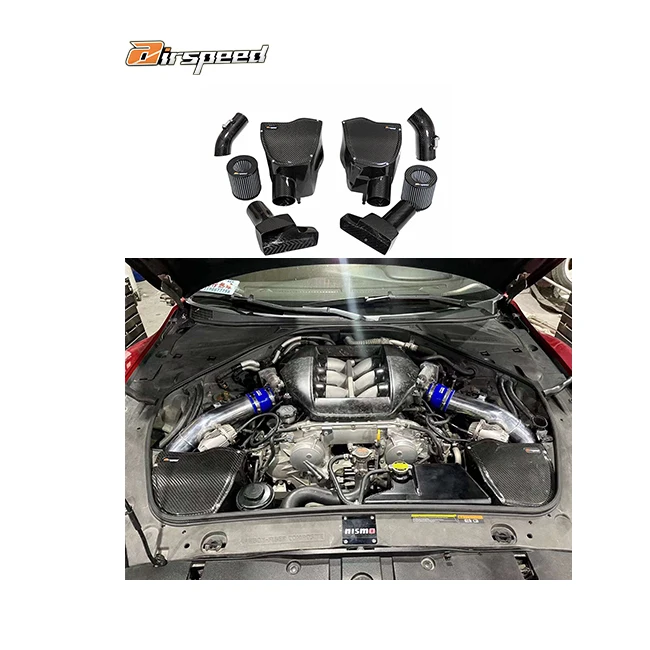 

Airspeed Quality 100% Dry Carbon Fiber Cold Air Intake System With Air Boxes For Nissan GTR R35 3.8TT