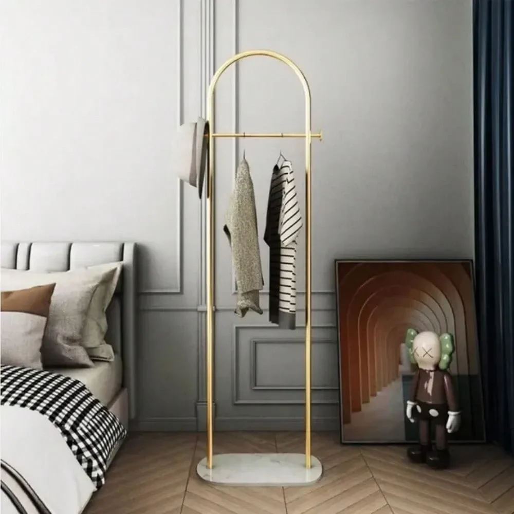 

Inch Freestanding Coat Rack, Golden Metal Heavy Duty Coat Hanger With Natural Marble Base, Multipurpose Standing Clothes Rack F