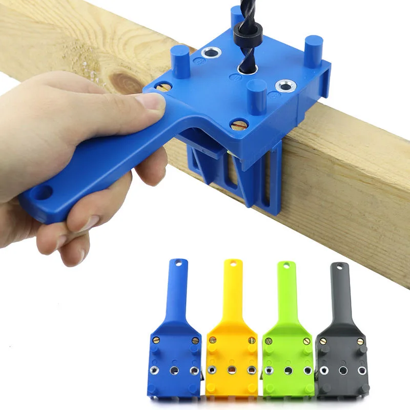 Quick Wood Doweling Jig Plastic ABS Handheld Pocket Hole Jig System 6/8/10mm Drill Bit Hole Puncher For Carpentry Dowel Joints