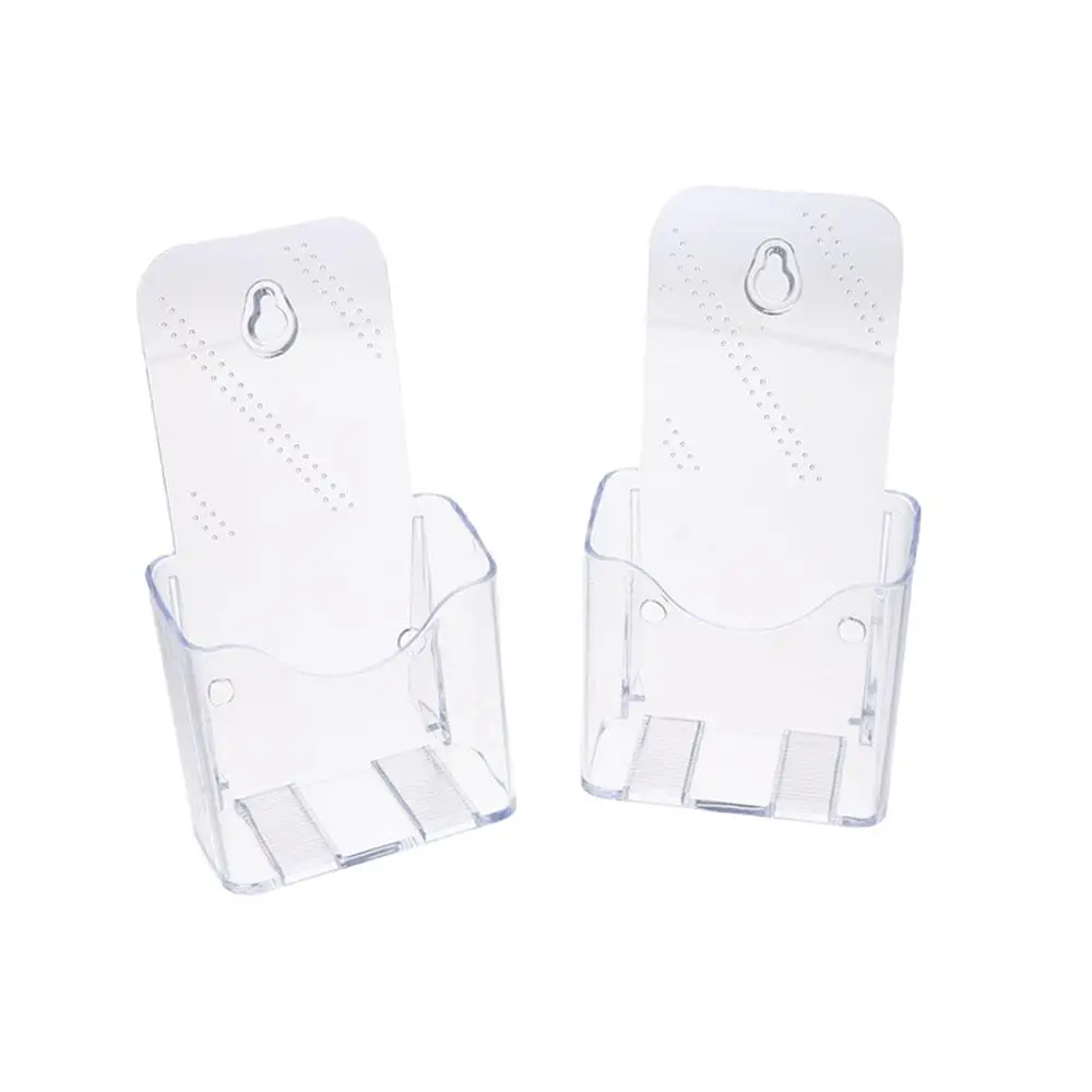 Menu Plastic A6 Brochure Holder Clear Acrylic Wall Mount Countertop Organizer Flyer Display Stand Men view 2