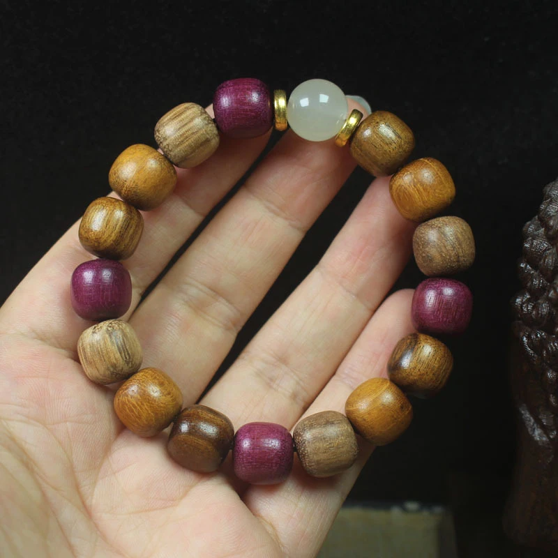 

Многоцветный винтажный браслет из буддийских бусин 12 мм, светящиеся украшения, унисекс, культурные и художественные молитвенные бусы.