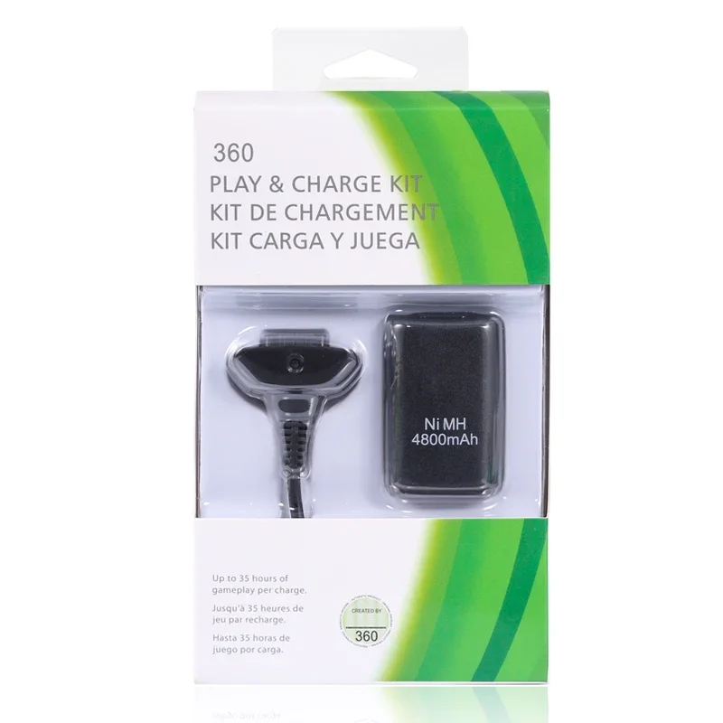 

Аккумуляторная батарея емкостью 4800 мАч с 1 зарядным кабелем для Xbox 360, аккумуляторы для геймпада, аккумулятор беспроводного контроллера, оптовая продажа