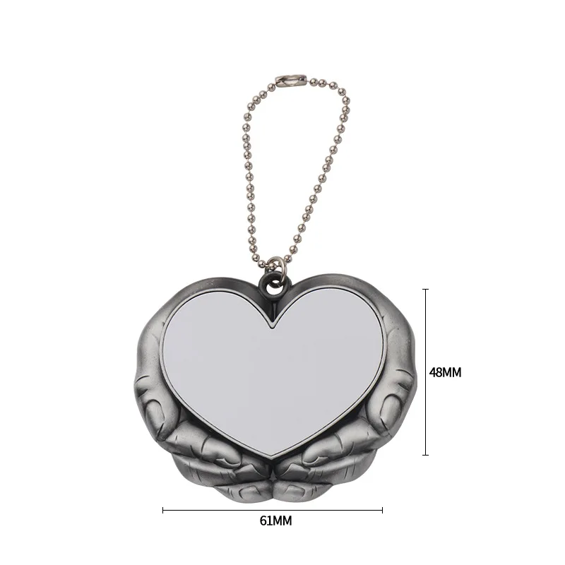 Sublimation Blank Keychain Ornament Angel Wing&Love In Hand Pendant Festival Party Ornaments For Thermal Tranfer Print