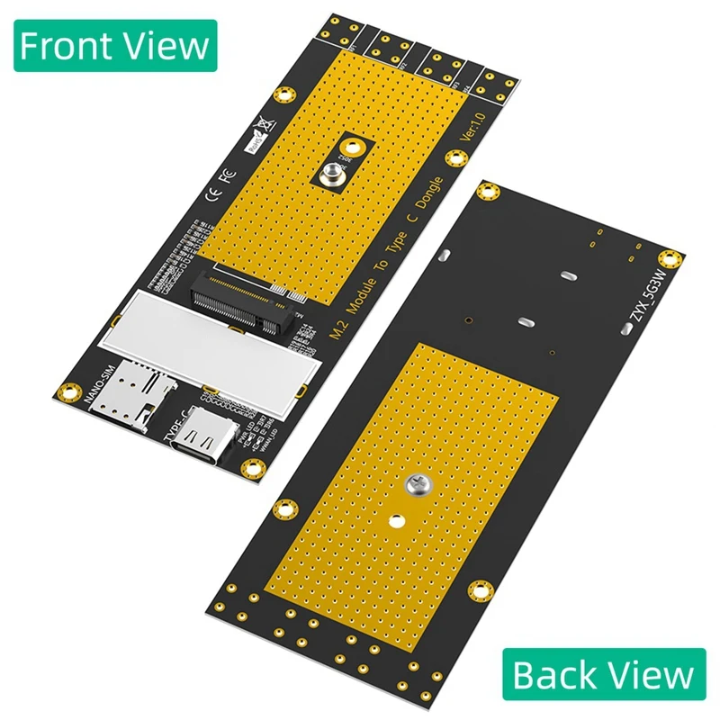 M.2 NGFF B Key 3G/4G/5G Module To Type C Network Adapter Riser Card Support RM500Q RM500U GM800 SIM8200