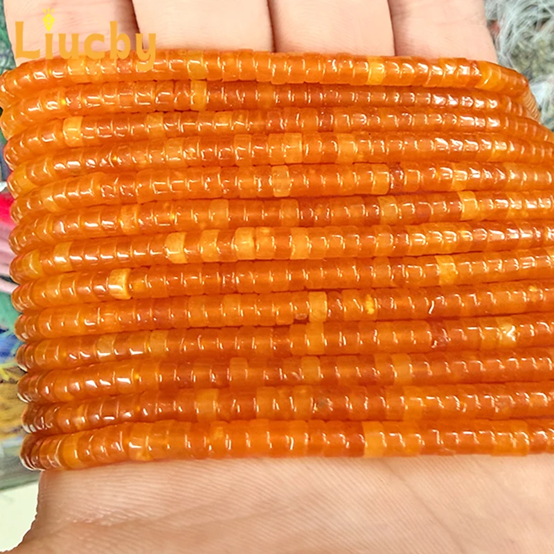 Naturstein, orangefarbene und gelbe Abstandshalter, handgefertigte kleine Perlen für DIY-Schlüsselanhänger, Kopfschmuck, Fußkettchen, Accessoires, 15 Zoll, Großhandel, 2*4 mm – Detail 7