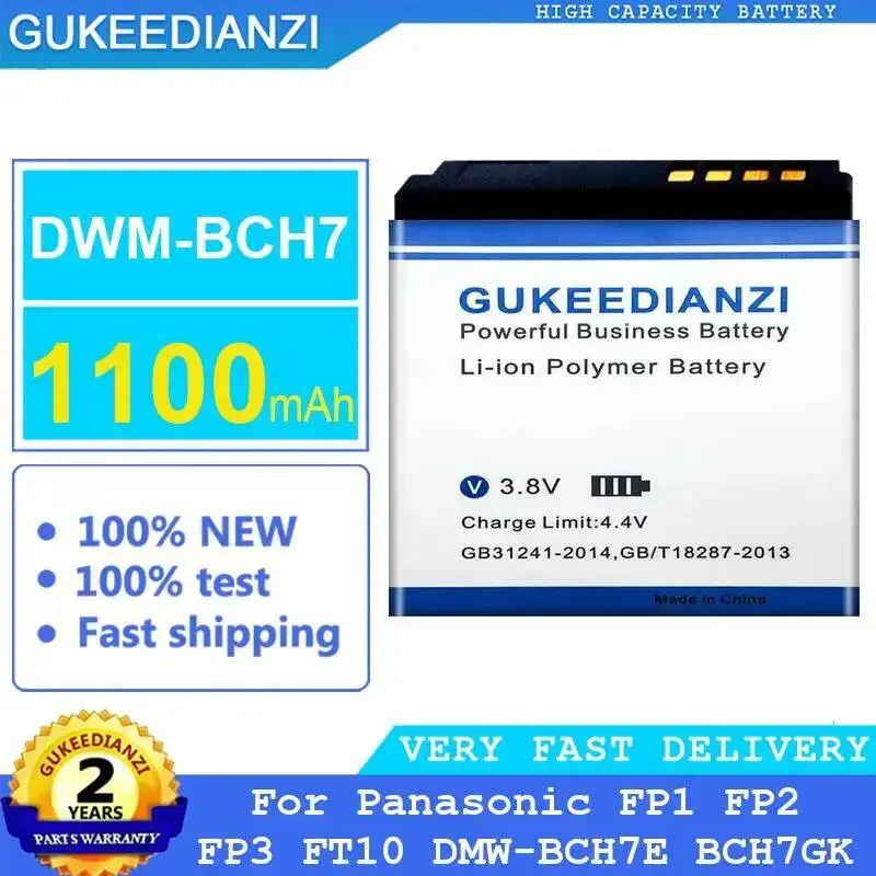 

For Panasonic FP1 FP2 FP3 FT10 Dmw-BCH7E BCH7GK 1100Mah Camera Battery High-Capacity Dwm-BCH7