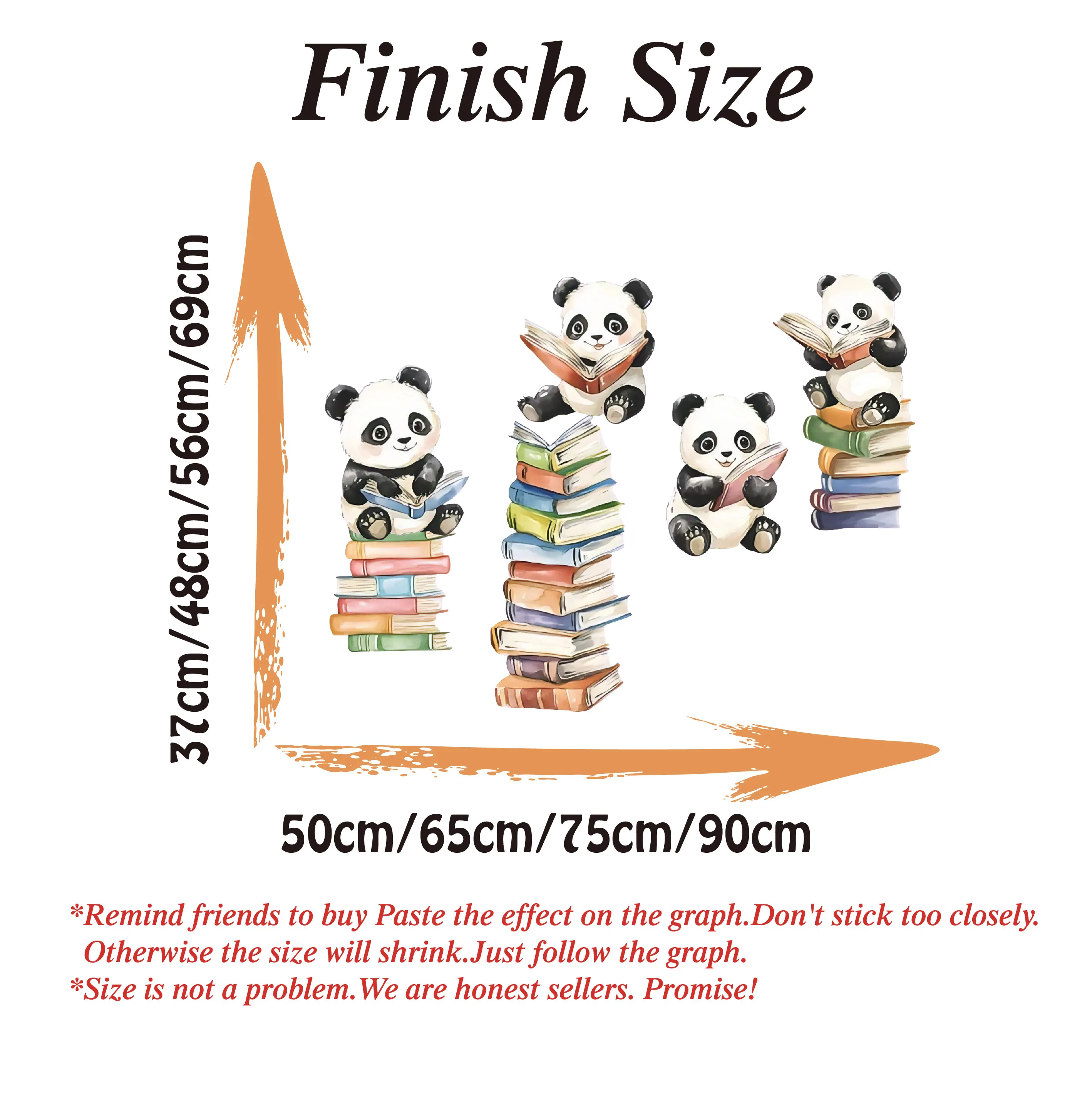 Cartoon Panda Leggi adesivi mu - Home Office Library recensione e prezzo