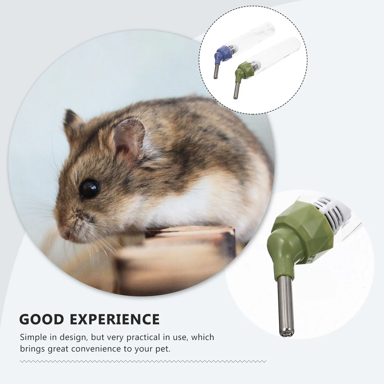 

2pcs Automatic Water Feeder For Small Pets Hamster Rabbit Hanging Bottle Dispenser Leak-Proof Pet Cage Supply Drinking Container