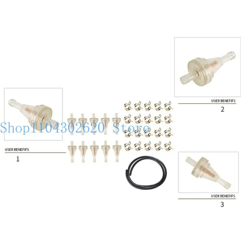 

02DE 1/4" 6.3mm Motorcycle Petrols Inline Gas Filter with Copper Universal