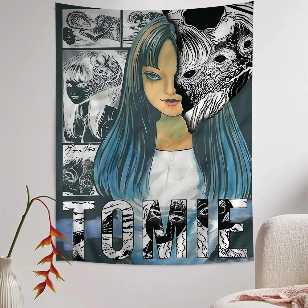 Horror Anime Tomie Junji Ito Hippie Wall Hanging Tapestries Bohemian Wall Tapestries Mandala INS Home Decor